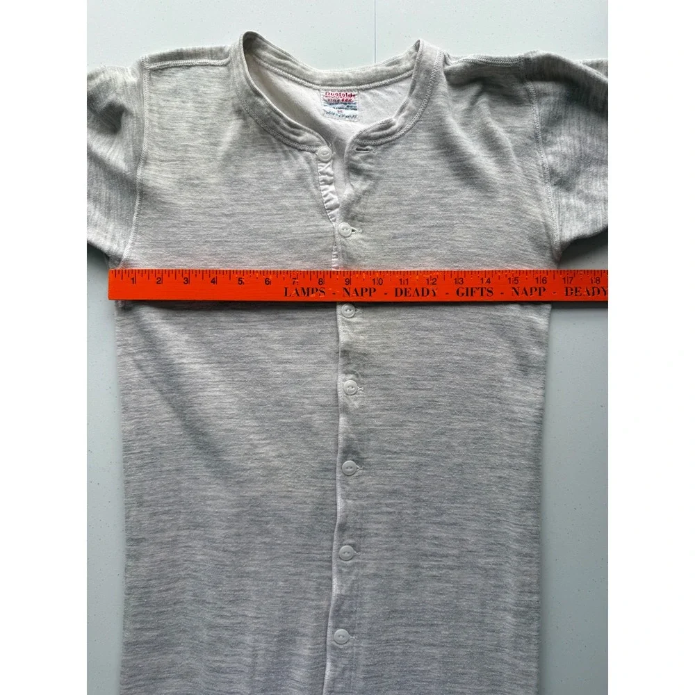 Vtg Duofold Men Long Johns Union Suit Size 38 Gray Wool Blend Thermal Base Layer